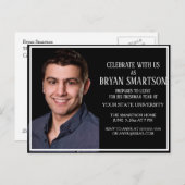 モノクロ カレッジ トランクパーティー 写真 招待状 (正面/裏面)