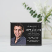 モノクロ カレッジ トランクパーティー 写真 招待状 (スタンド正面)