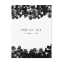 モノクロ カヴィア ドット 結婚式 Save The Date
