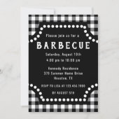 モノクロ ギンガム BBQ 招待状 (正面)
