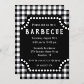 モノクロ ギンガム BBQ 招待状 (正面/裏面)