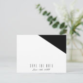 モノクロ クラシカル トライアングル 結婚式 Save Date 案内ポストカード (スタンド正面)