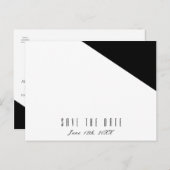 モノクロ クラシック トライアングル 結婚式 Save Date 案内ポストカード (正面/裏面)