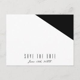 モノクロ クラシック トライアングル 結婚式 Save Date 案内ポストカード
