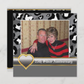 モノクロ、グレー レパード 25周年記念 招待状 (正面/裏面)