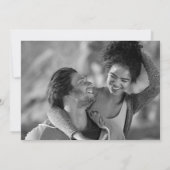 モノクロ ゴールド リーフ フォト ウェディング 招待状 (裏面)