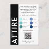 モノクロ サイドストライプ QR コード ウェディング アタイア エンクロージャーカード (正面)