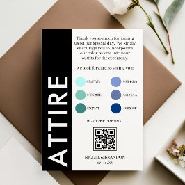 モノクロ サイドストライプ QR コード ウェディング アタイア エンクロージャーカード