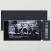 モノクロ サプライズコンサートチケット ギフト 招待状 (正面/裏面)