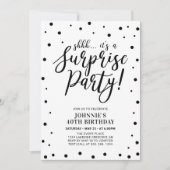 モノクロ | サプライズ 大人の誕生日パーティー 招待状 (正面)