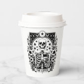 モノクロ「ザ・コーヒー」スケルトンタロットカード | 紙コップ (裏面)