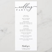 モノクロ シグネチャー ウェディング パーティー セレモニー プログラム (裏面)