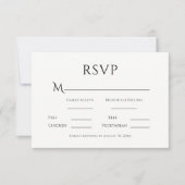 モノクロ シンプルモダンな結婚式 出欠カード (正面)
