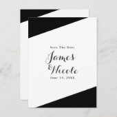 モノクロ シンプル おしゃれ エレガント お知らせ 案内ポストカード (正面/裏面)