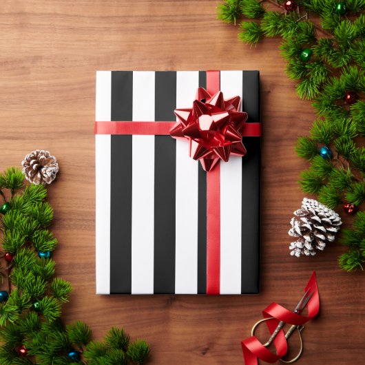 モノクロ シンプル おしゃれ ラッピングペーパー (クリスマスギフト)