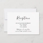 モノクロ シンプル エレガント ウェディング レセプション 招待状 (正面)