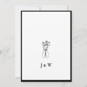 モノクロ シンプル エレガント モダン ウェディング 招待状 (裏面)