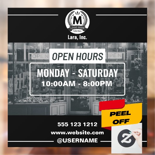 モノクロ シンプル オープンハウス ストア ウィンドウサイン