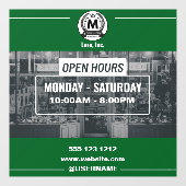 モノクロ シンプル オープンハウス ストア 白緑 ウィンドウサイン (シート)