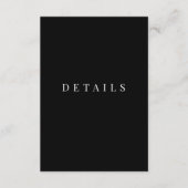 モノクロ シンプル フォーマル ウェディング 詳細 エンクロージャーカード (正面)