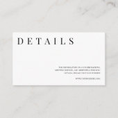 モノクロ シンプル フォーマル ウェディング 詳細 エンクロージャーカード (正面)