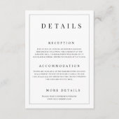 モノクロ シンプル フォーマル ウェディング 詳細 エンクロージャーカード (正面)