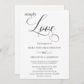 モノクロ シンプル ミニマル モダン ウェディング 招待状 (正面/裏面)