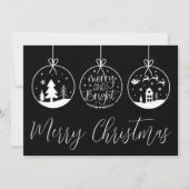 モノクロ シンプル メリークリスマス シーズンカード (正面)