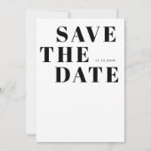 モノクロ・シンプル・モダンな結婚式のデザイン セーブザデート (正面)