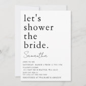 モノクロ シンプル モダン ブライズシャワー 招待状 (正面)