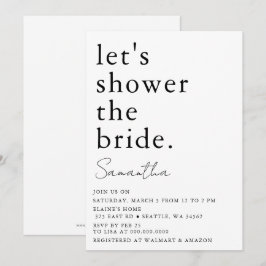 モノクロ シンプル モダン ブライズシャワー 招待状