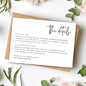 モノクロ シンプル モダン ミニマル ウェディング エンクロージャーカード