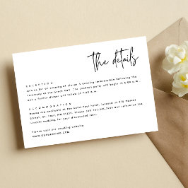 モノクロ シンプル モダン ミニマル ウェディング エンクロージャーカード