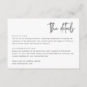 モノクロ シンプル モダン ミニマル ウェディング エンクロージャーカード (正面)