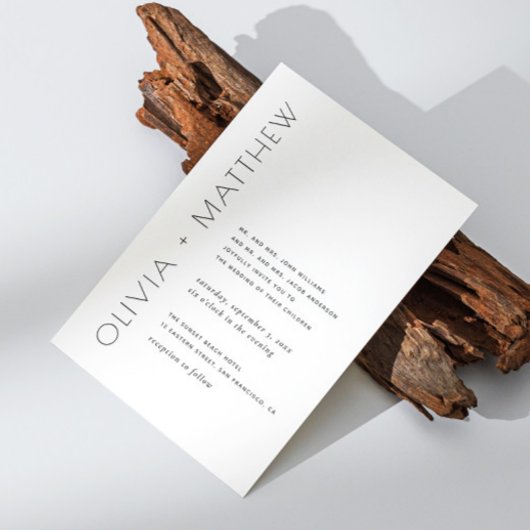 モノクロ シンプル モダン ミニマル ウェディング 招待状