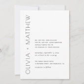 モノクロ シンプル モダン ミニマル ウェディング 招待状 (正面)