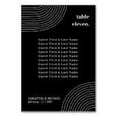 モノクロ シンプル 幾何学的なライン ゲスト名席 テーブルナンバー (裏面)
