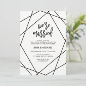 モノクロ ジオメトリック | 結婚しました 招待状 (スタンド正面)