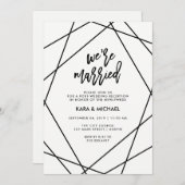 モノクロ ジオメトリック | 結婚しました 招待状 (正面/裏面)