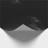 モノクロ スクリプト ハッピー バースデー ラッピングペーパー (角)