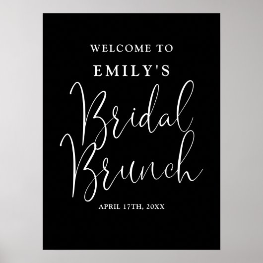 モノクロ スクリプト 結婚式 二次会 ウェルカムボード ポスター (正面)