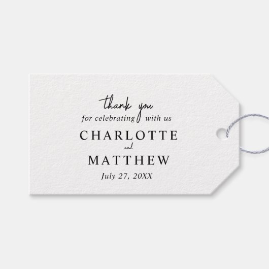 モノクロ スクリプト 結婚式 御礼 タグ (正面(横))