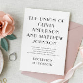 モノクロ タイポグラフィ ミニマル ウェディング 招待状