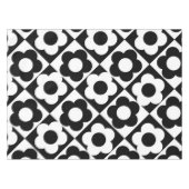 モノクロ ダイヤモンド チェック 花柄 テーブルクロス (正面(横))