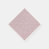 モノクロ ダスティピンクの花 スタンダードカクテルナプキン (角)