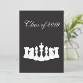 モノクロ チェス 卒業パーティー 招待状 (スタンド正面)