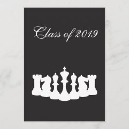 モノクロ チェス 卒業パーティー 招待状