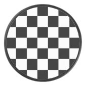 モノクロ チェック柄 アイスホッケーパック (正面)