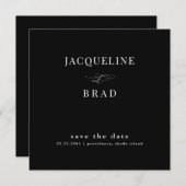 モノクロ チャイニーズ・ブロケード スクエア 結婚式 Save the Date II (正面/裏面)