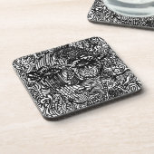 モノクロ トリッピー ライン ポートレート コースター (左側)